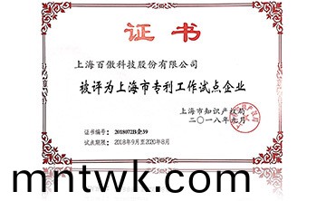 上海市專利工作試點企(qi)業