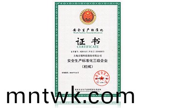 安全生産標(biao)準化證書